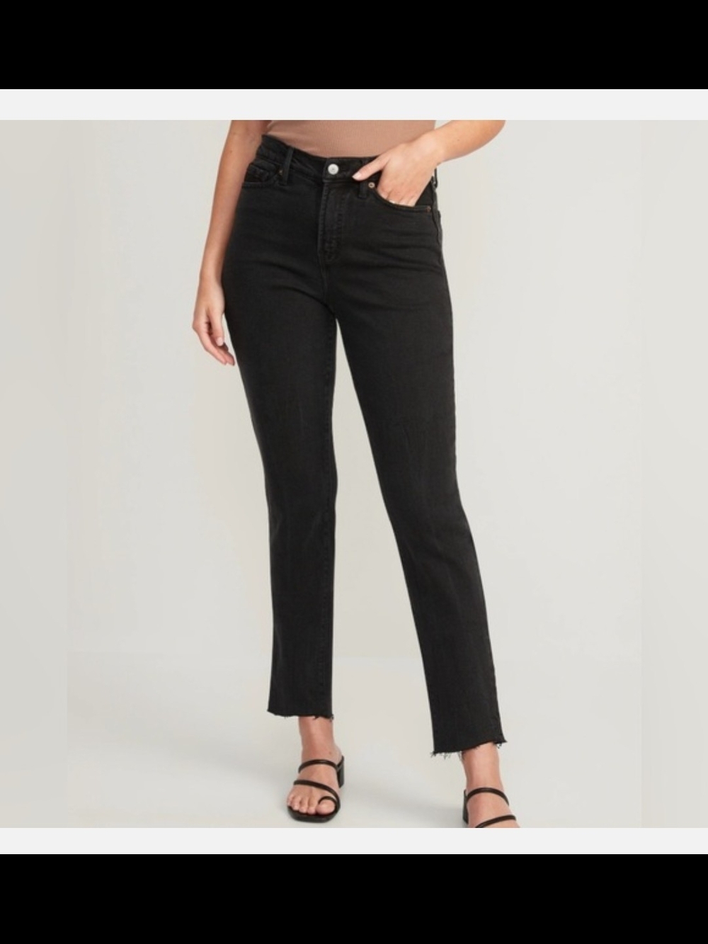 Old Navy Black High-Rise Straight Jeans - Women